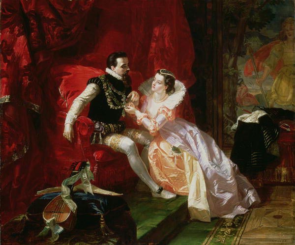 Edward Matthew Ward Leicester and Amy Robsart at Cumnor Hall